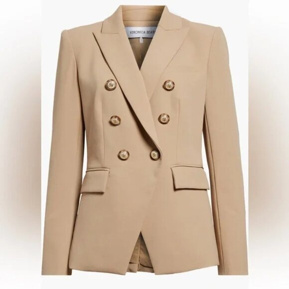 Veronica Beard Jackets & Blazers - Veronica Beard Miller Dickey Jacket Blazer SZ 14 Double Breasted Khaki Camel